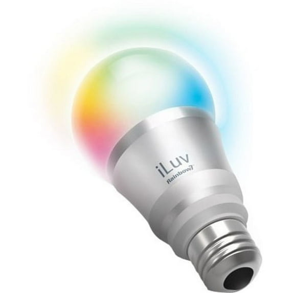 iLuv RAINBOW7 Color Smart A19 Light Bulb, 40W Equivalent, No Hub Required
