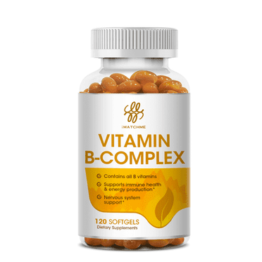 iMATCHME Vitamin B Complex Capsule (B12, B1, B2, B3, B5, B6, B7, B9, Folic Acid & Biotin), Reduce Stress & Supports Energy, Immune & Nervous System Support, 120 Capsules