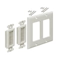 thumbnail image 1 of Brushed Wall Plate - Decora Cable Pass Through Insert for Wires Wall Socket Plug Port/HDTV/HDMI/Home Theater Systems and More - White, 1 of 6