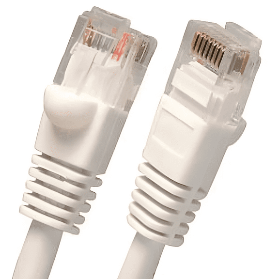iMBAPrice Ethernet Cable, Cat5e - 15ft White - Male Connectors for Base-T Networks, 2-Pack