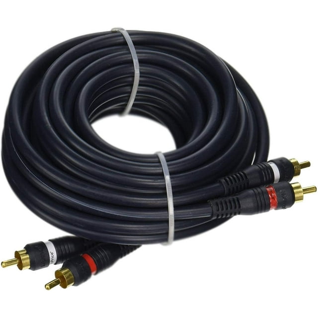 iMBAPrice  2RCA Male to 2RCA Male Home Theater Audio Cable - 25 Feet - Black