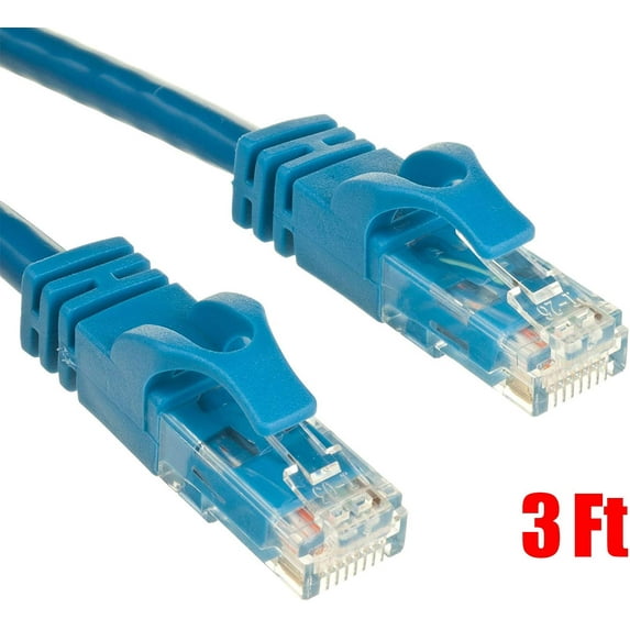 iMBAPrice - 3 feet Cat6 Ethernet Network Patch Cable RJ45 - Blue