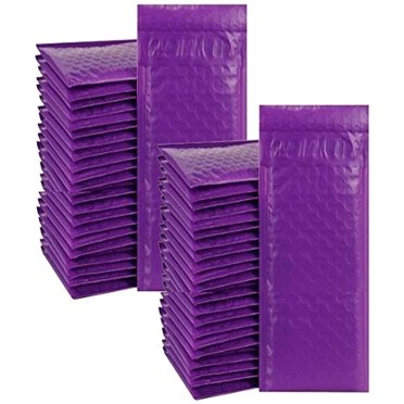 ProLine 100 Pack #000 Poly Bubble Padded Envelopes, 4x8 (4x7 Inner), Self-Sealing Mailers For Small Items