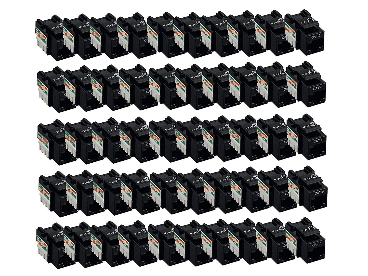 iMBAPrice (25-Pack) Cat6 RJ45 Punch-Down Keystone Jack in (Blue