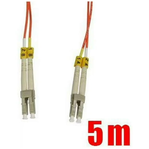 iMBAPrice 62.5, 125 Multimode Duplex Fiber Optic Jumper Cable, 5 Meters, LC-LC