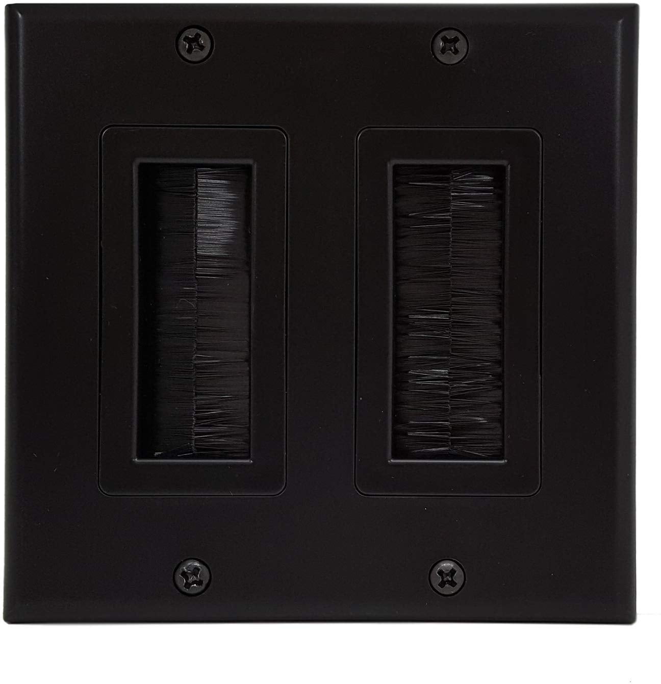iMBAPrice Black Dual Gang (4.7) Decora Brush Home Theater Wall Plate