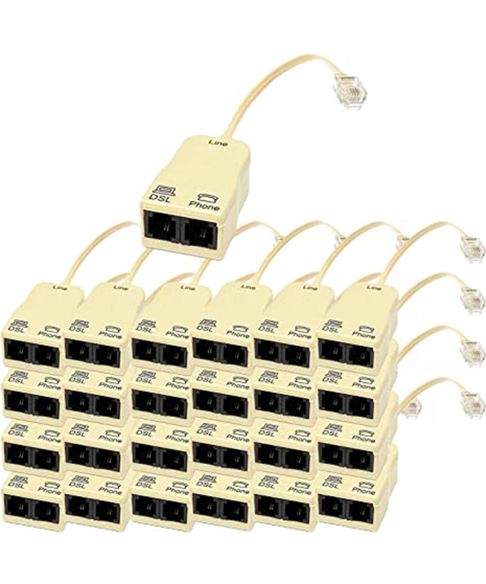 Splitter Filter iMBAPrice DSL Splitter with Noise Filter, RJ12 Plug to Dual Jacks, 1.5 ...