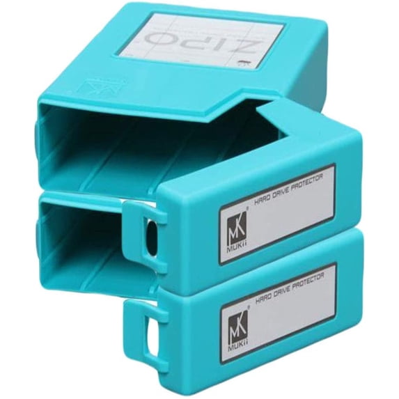 iMBAPrice New Zipo, 3.5 inches New HDD Protector Case, Storage Box, Plastic Material - Blue, 2-Pack