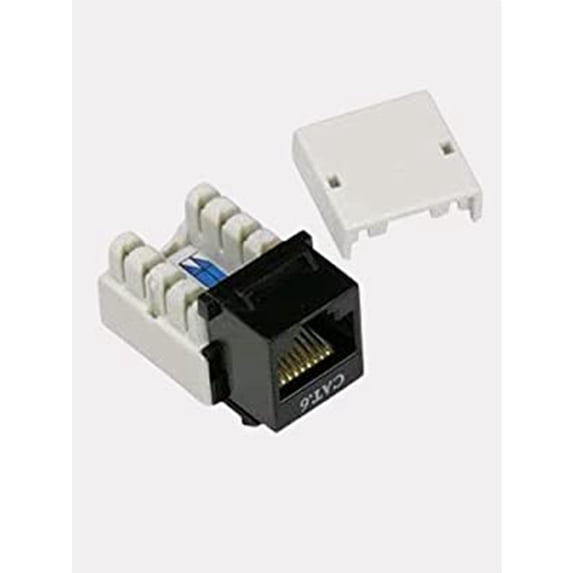 iMBAPrice (Pack of 1) Black Cat6 Punch Down RJ45 Keystone Jack