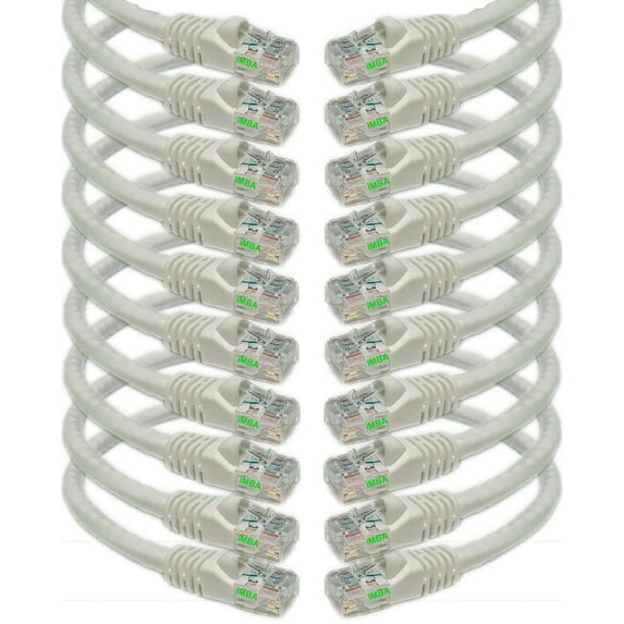 iMBAPrice - (Pack of 10) Premium Pure Copper UL Listed Cat5E Ethernet Cable (2 Feet, White)