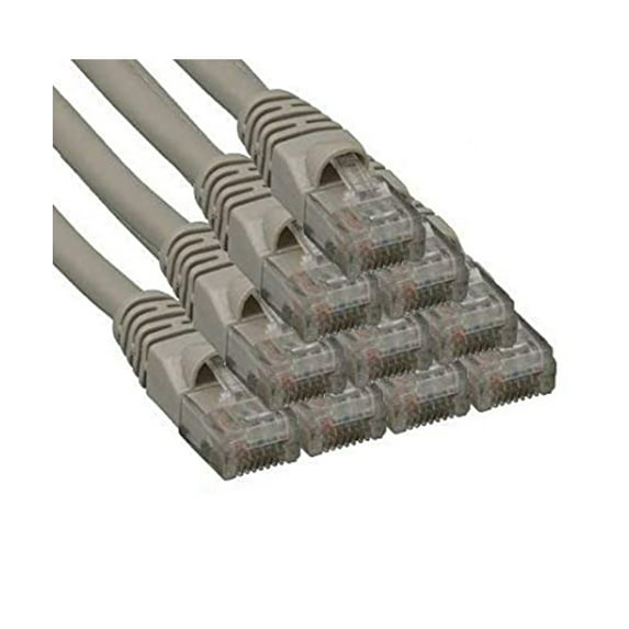 iMBAPrice - (Pack of 10) Premium Pure Copper UL Listed Cat5E Ethernet Cable (7 Feet, Gray)