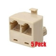 thumbnail image 1 of iMBAPrice RJ11 Phone Splitter, Convert Single Phone Jack, Modular 4C Straight T-Adapter, 5-Pack, 1 of 5