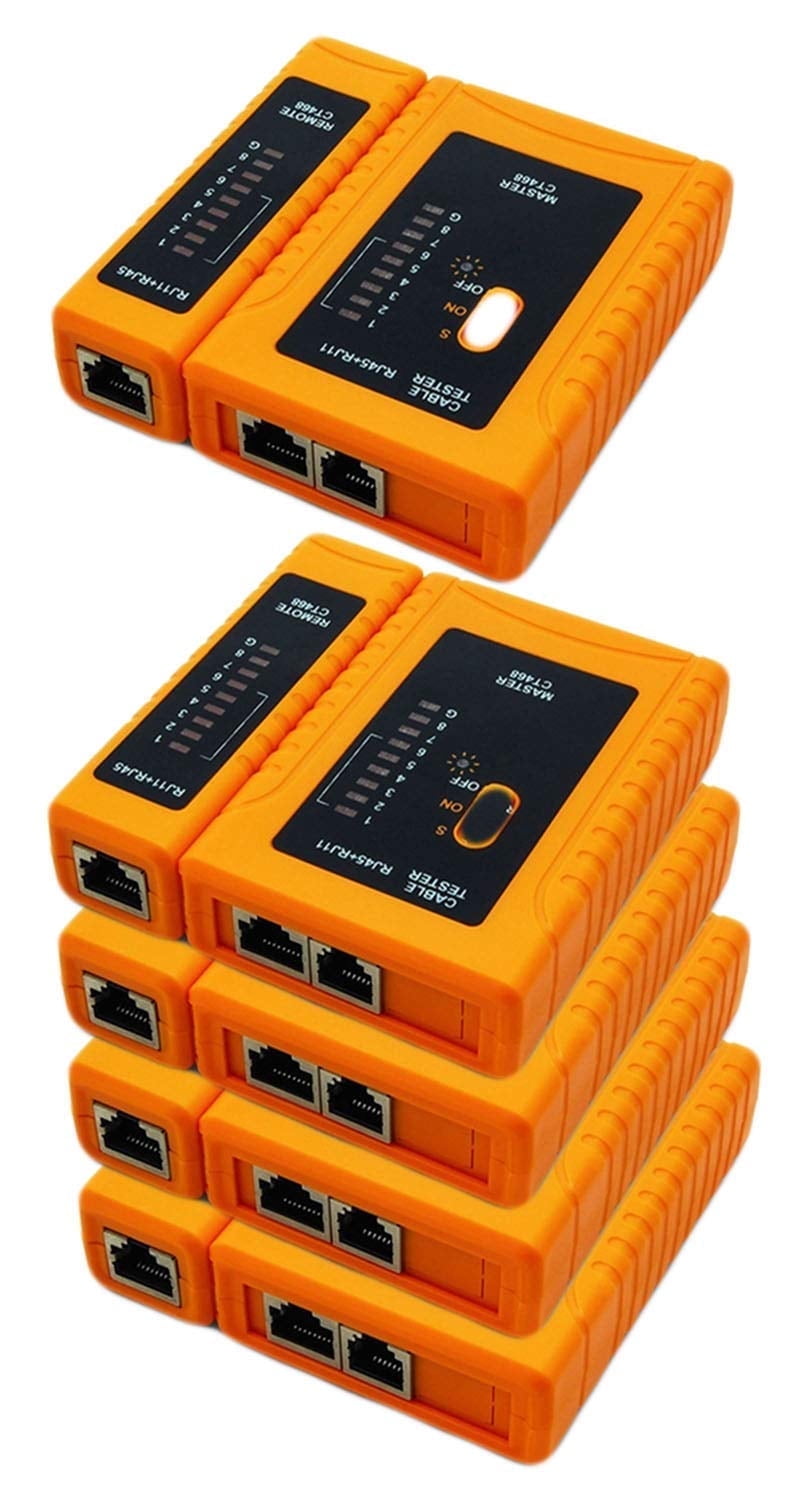 iMBAPrice RJ45, RJ11 Cat5, Cat6 LAN Cable Continuity Tester, 5-Pack ...