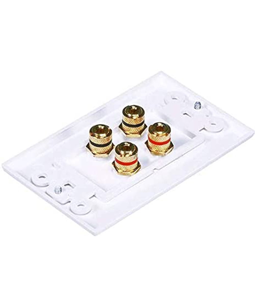 iMBAPrice Premium Banana Wall Plate 4 Coupler Type Connectors Banana Plug Binding Post Wall