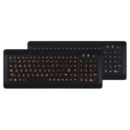 iMBAPrice USB LED Backlit Keyboard, 104 Keys Wired USB 2.0, Orange and Blue, Easy Browse Web, Gaming