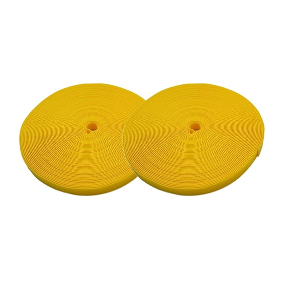iMBAPrice 75 feet 25 Yards Cable Fastening Tape, 0.75-inch Wrap Hook and Loop Fastener Type, Yellow