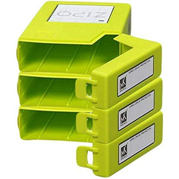 iMBAPrice Zipo IC-3.5-HDD-Green-3pk New Stackable Hard Drive Protector Case (3 Pack)