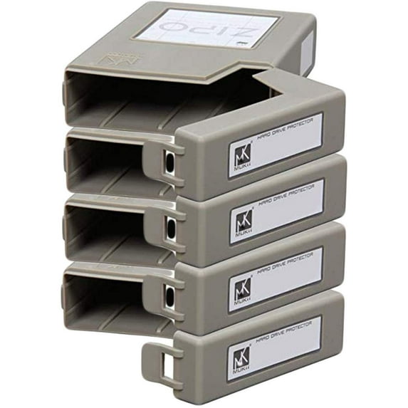 iMBAPrice Zipo IC-3.5-HDD-Gray-4pk New Stackable Hard Drive Protector Case (4 Pack)