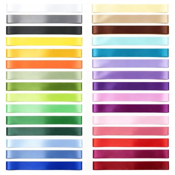 iMZOON 30 Rolls 720 Yards Satin Ribbon Bulk, 3/8 Inch (1cm) x 24yds Each Silk Ribbon Rolls for Gift Wrapping, Crafts, Bows, Wedding Party Decorations, Floral Bouquets & Hair Bows Making