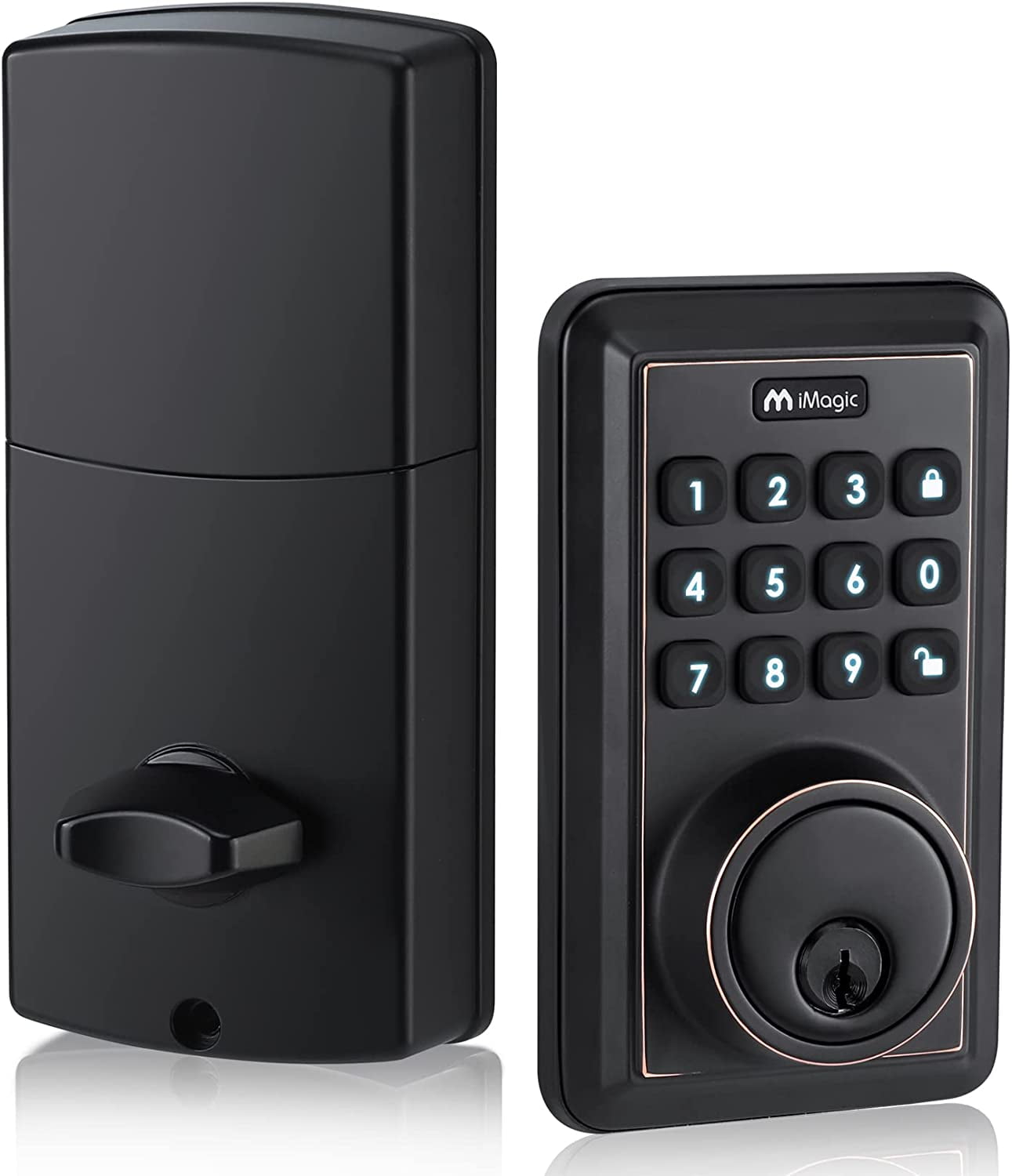 Honeywell Electronic Entry Deadbolt Door Lock, Antique Brass