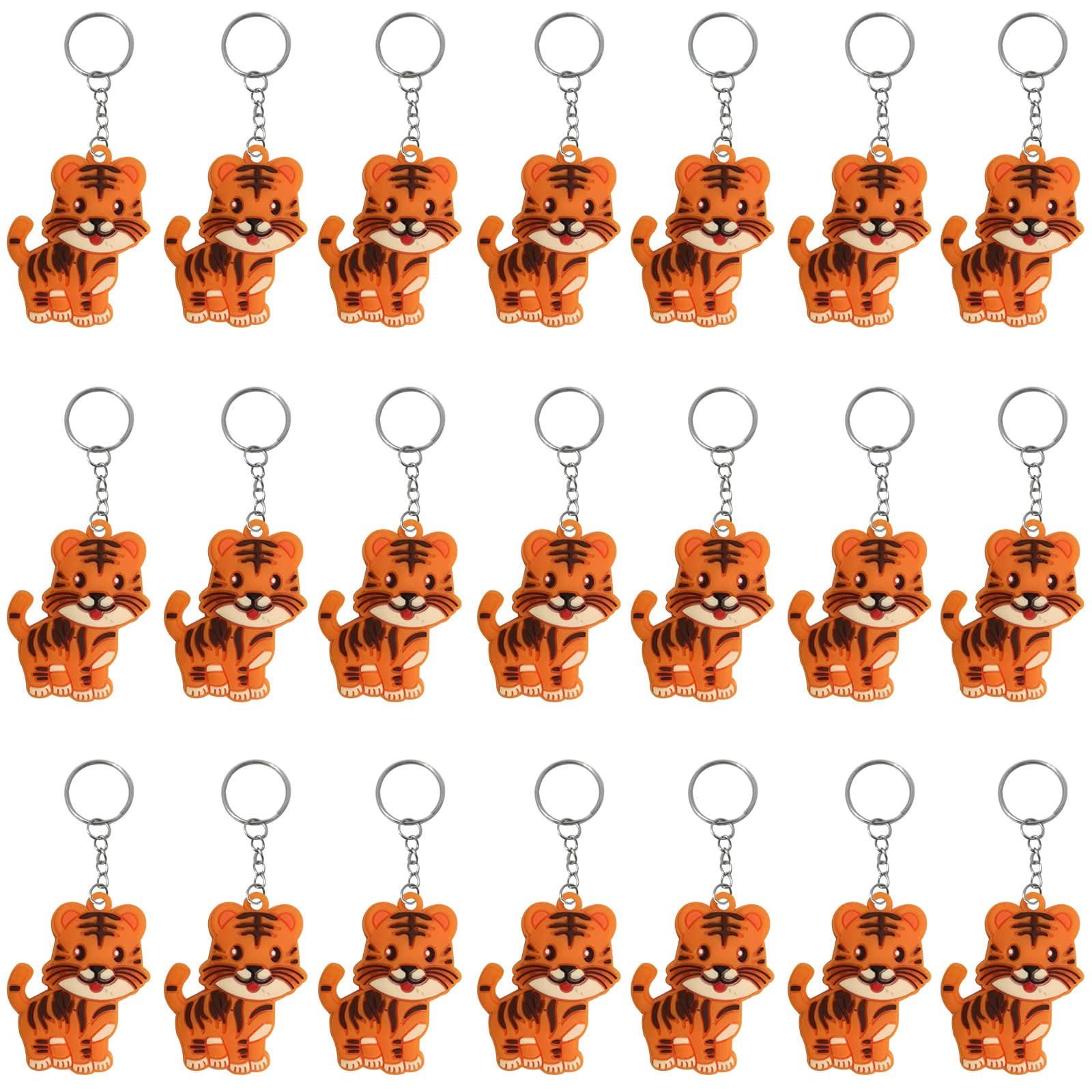 iMagitek 24 Pack Tiger SSF20 Keychains Safari Animal Keychains for ...