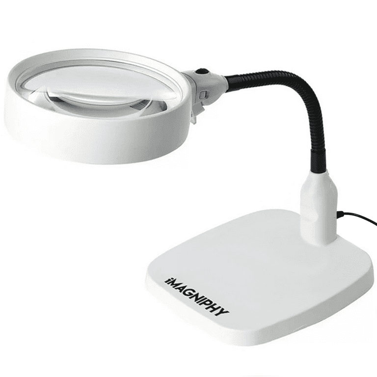 Imagniphy 8x Desk Magnifier with Light- Desktop Magnifying Glass with Light and Stand- Great to Repair Tech Gadgets & Hands-Free Reading Crafts- M