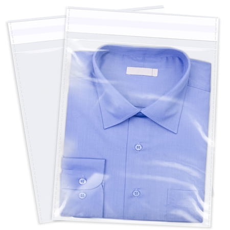 iMailer - 100 Count - 13" x 15" Clear Cellophane Bags Large -Self Seal Cello Resealable Plastic Poly Bags for Clothing, T-Shirts, Pants