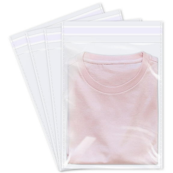 iMailer - 200 Count - Cellophane Bags Self Adhesive - Clear Cello Resealable Plastic Poly Bags for A4, Letter Sized Documents, Plastic Sleeves, Clothing