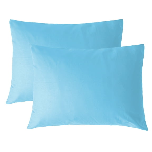 iMaylex Egyptian Cotton Zipper Pillowcases, Soft and Breathable Pillow Case, Set of 2, Light Blue, Standard, 20" x 26"