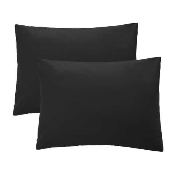 iMaylex Lightweight Brushed Microfiber Pillow Case, Super Soft and Breathable Easy Care Pillowcase, Set of 2, Black, Standard, 20" x 26"