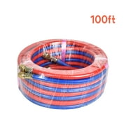 iMeshbean 100FT Oxygen Acetylene Hose, 300PSI 1/4 Twin Welding Torch Hose with 9/16"-18 B fittings Oxy Acetylene Oxygen Cutting Industrial
