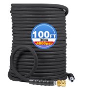 iMeshbean 100ft 4800psi Pressure Washer Hose 3/8" Couplers Non-Marking Cold/HOT WATER 275  Power Washer Extension Replacement