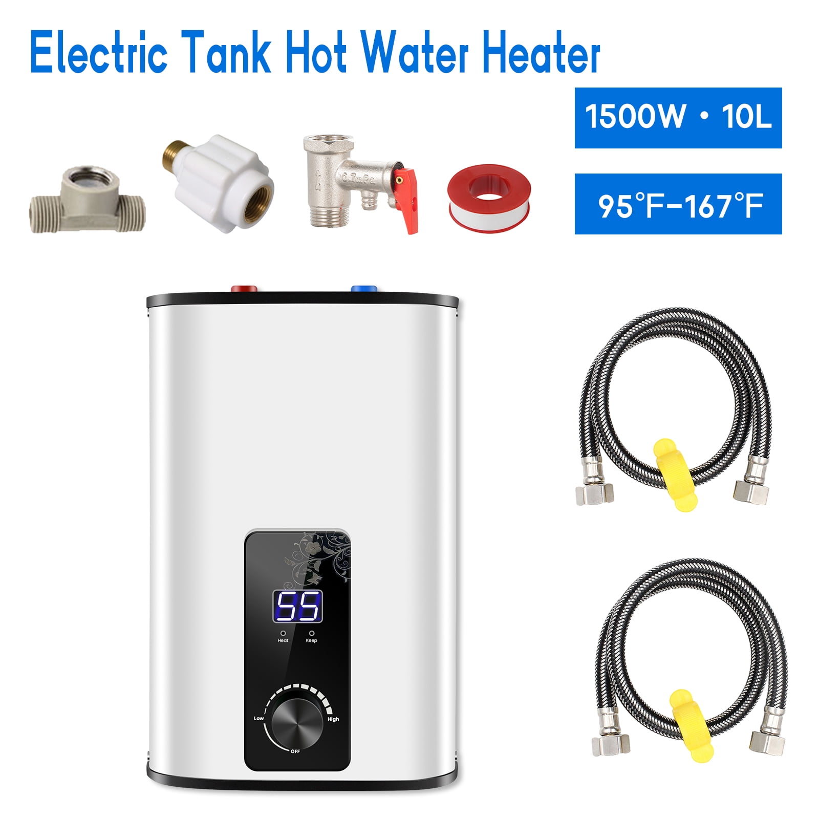 iMeshbean 110V 10L 1500W Electric Tank Hot Water Heater Kitchen