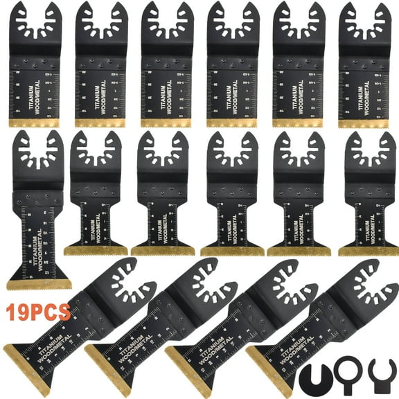 iMeshbean 16PCS Titanium Oscillating Saw Blade Long Reach for Metal, Wood Nails, Screws