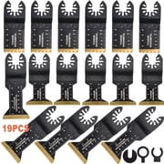 iMeshbean 16PCS Titanium Oscillating Saw Blade Long Reach for Metal, Wood Nails, Screws