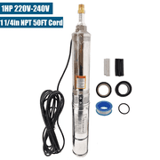 iMeshbean 1HP 4" Deep Well Submersible Pump 220V 33GPM 257FT Max 50FT Cord Stainless Steel