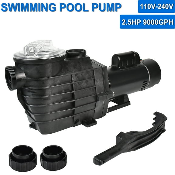 iMeshbean 2.5HP Inground Swimming Pool Pump,115-230V Dual Voltge Hard Wired,9000GPH High Flow Rate Powerful Self-Priming Pool Pump w/ Strainer Basket for Inground Above Ground Pools & NPT Connector