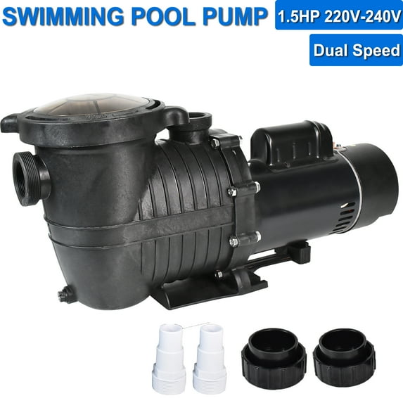 iMeshbean 2-Speed 1.5HP 1500W Motor Swimming Pool Pump, 230V 5400GPH/2520GPH, Above Ground Pool Pump In-ground Pool Pump, Head Max 69FT, w/ Strainer Basket & NPT Connector