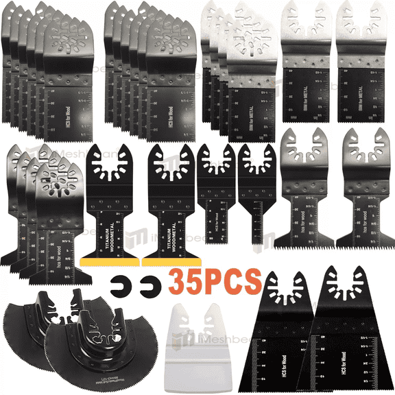 iMeshbean 35pcs Oscillating Multi Tool Saw Blades Wood Metal Cut Cutter For Dewalt Fein