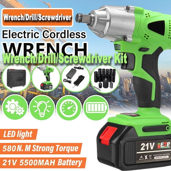 iMeshbean 21V Cordless Impact Wrench w/ Battery, 1/2" 427Ft High Torque Brushless Drill, 2800 rpm High Power Driver