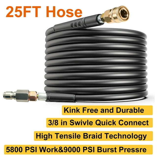 iMeshbean 25FT 5800PSI Replacement High Pressure Power Washer Hose 3/8
