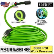 iMeshbean 25FT Pressure Washer Flexible Hose for Power Washer–3600 PSI Kink Resistant Pressure Washing Extension Hose–Electric Power Wash Hose for Replacement–For M22-14mm&15mm Double O-ring Fittings