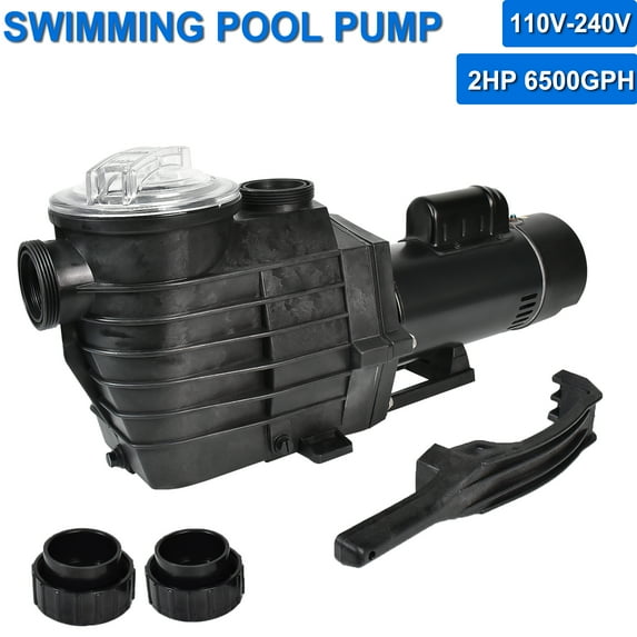 iMeshbean 2HP Inground Swimming Pool Pump,115-230V Dual Voltge Hard Wired Pool Pump,6500GPH High Flow Rate Powerful Self-Priming w/Strainer Basket for Inground Above Ground Pools & NPT Connector