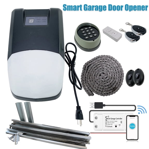 iMeshbean 3/4HP 750lbs Smart Garage Door Opener Wifi Chain Drive Motor Ultra-Quiet with Keypad