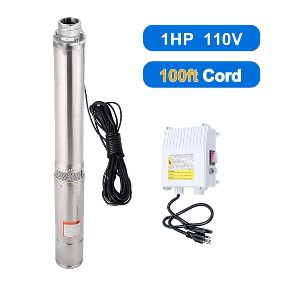Imeshbean, 1 HP, 110 V, Corded Deep Well Submersible Water Transfer Pump, 33GPM