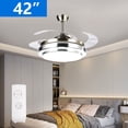 thumbnail image 1 of iMeshbean 42" LED Chandelier Invisible Ceiling Fan Light Ceiling Lamp Retractable w/Remote Control, 3 Light Color Changing, 1 of 9