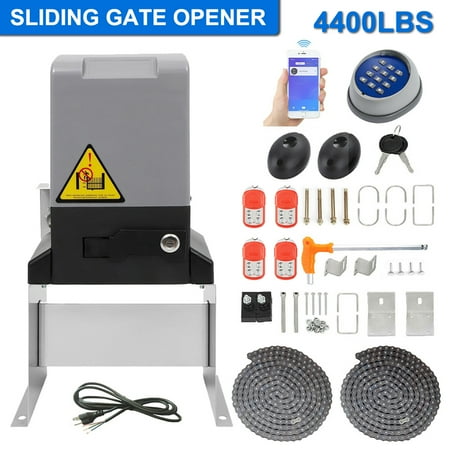iMeshbean 4400lb Automatic Sliding Gate Opener APP Control with 4 Remotes, 750W Electric Sliding Gate Opener Automatic Motor Remote Kit with Wireless Keyboard for Sliding Gate Opener Up to 100ft