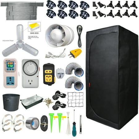 iMeshbean 48"x48"x80" Grow Tent Kit w/ LED Full Spectrum Grow Light & Ventilation Inline Fan