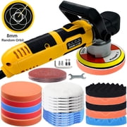 iMeshbean 6-Inch 800W Car Polisher, 6 Variable Speed 8mm Dual ActionDA Random Orbit Car Buffer Polisher Sander with Handle, Car Detailing Waxer Kit, 4600RPM, Sanderpaper for Car Polishing&Waxing