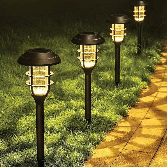iMeshbean 6 Pack LED Landscape Light Solar Power Path Lights Outdoor Pathway Solar Light Waterproof